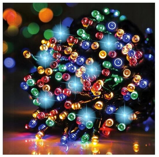  130 metrų ilgio, spalvotos 2000 LED kalėdinės lemputės